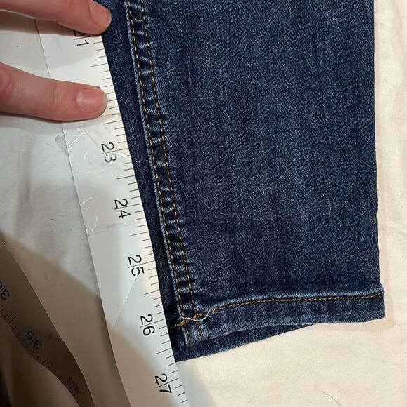 Free People Dark Blue Skinny Jeans with Holes in Knees - Picture 5 of 7